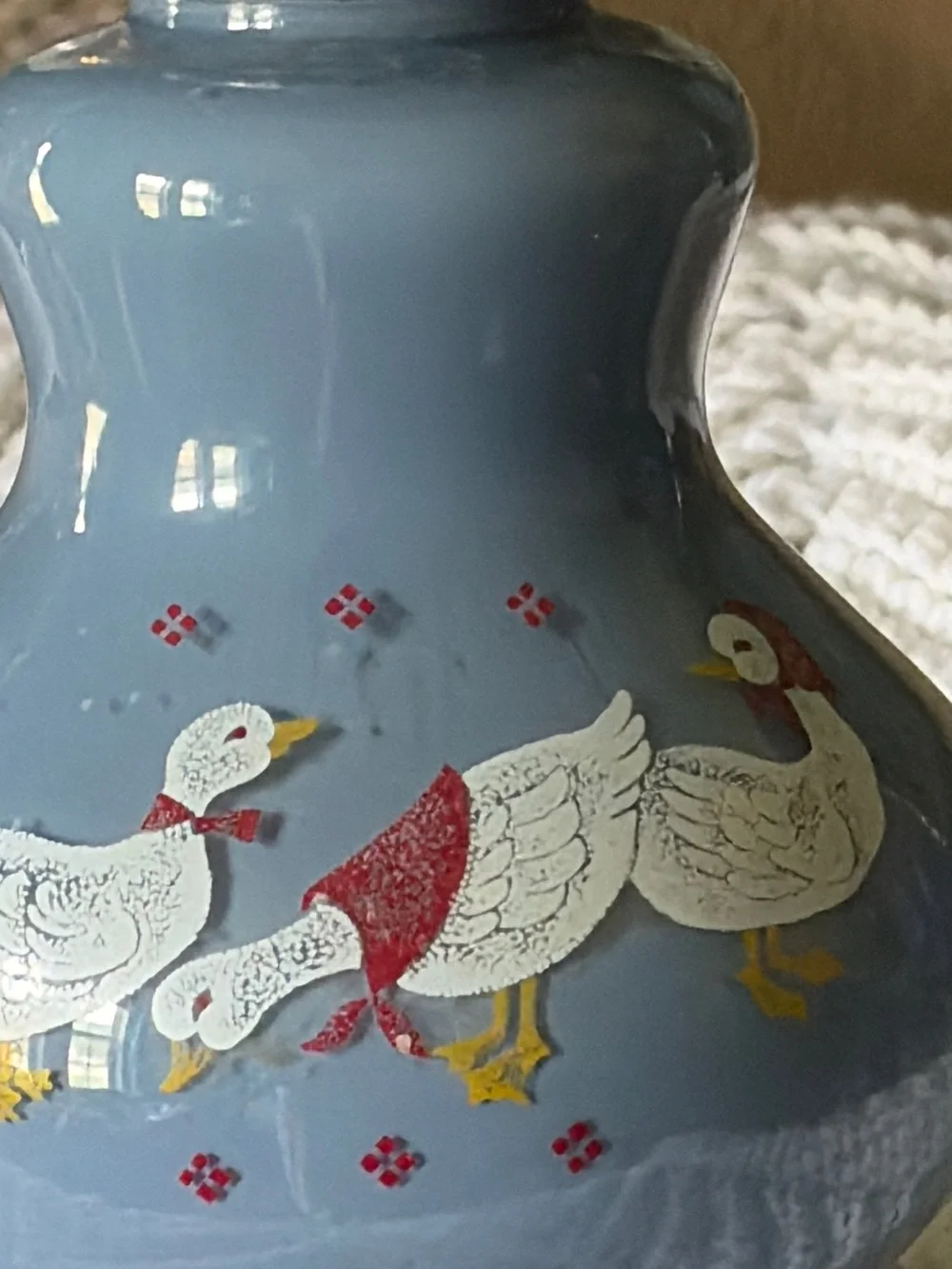 Vintage Kadaan Blue Goose Oil Lamp - Home Accents